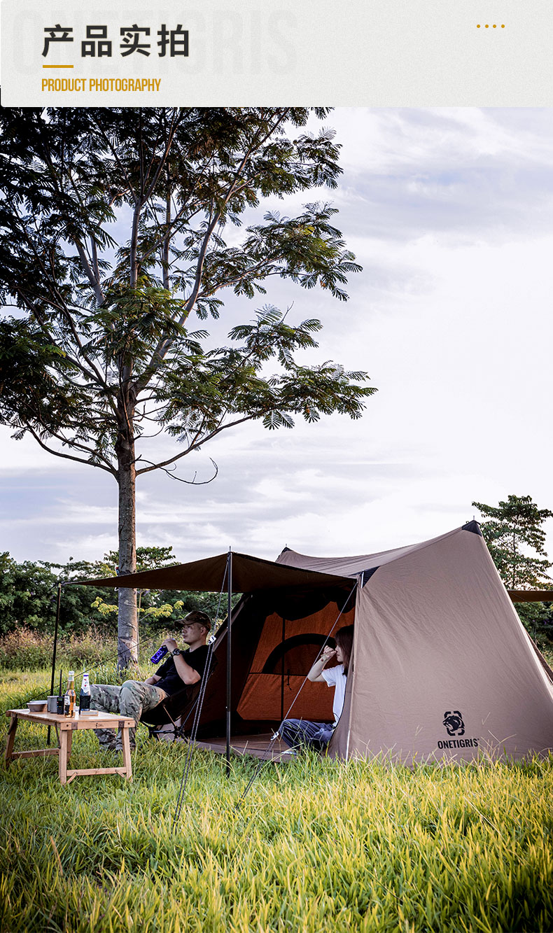 Cheap Goat Tents One tiger TC cotton tent outdoor camping chimney tent sunscreen ventilation mesh anti mosquito four seasons Japanese  tent   